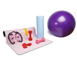 PU постелка за йога комплект за разтягане