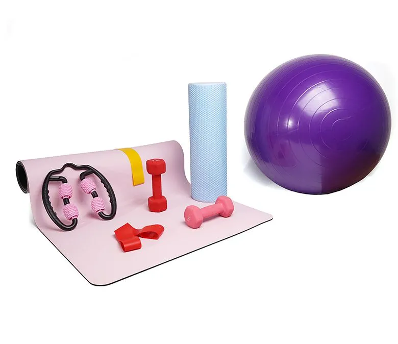 PU постелка за йога комплект за разтягане