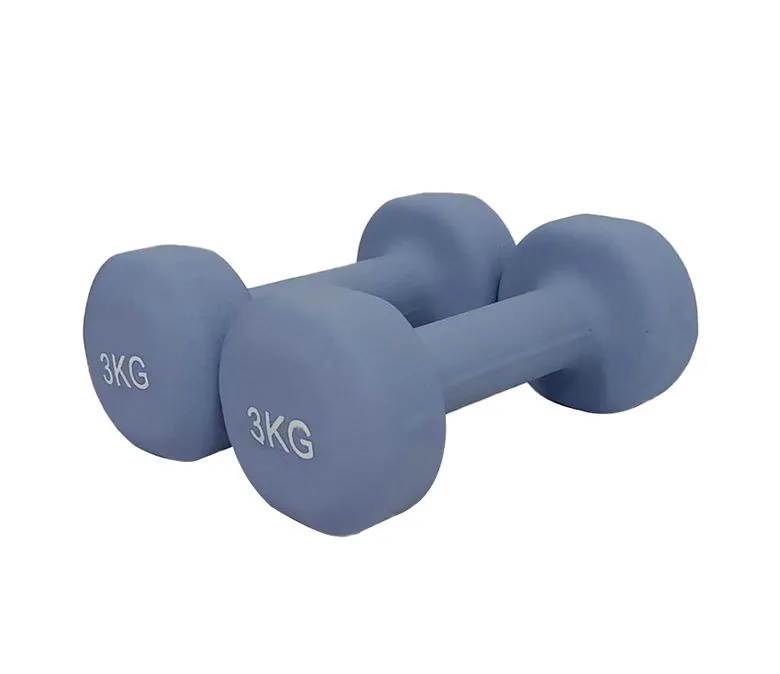 Шестостенен дъмбел с матирана пластмаса и плоска глава