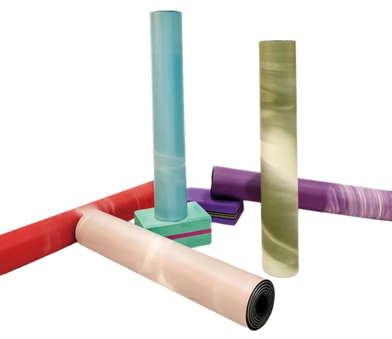 Постелка за йога от PU естествен каучук в контрастен цвят