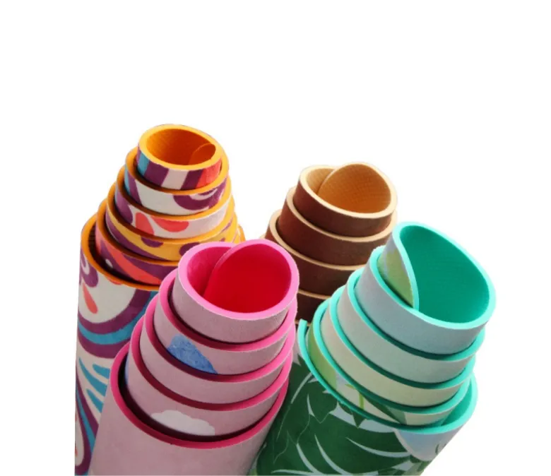 Висококачествена постелка за йога с щампован TPE велур