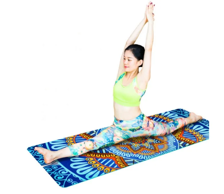 Висококачествена постелка за йога с щампован TPE велур