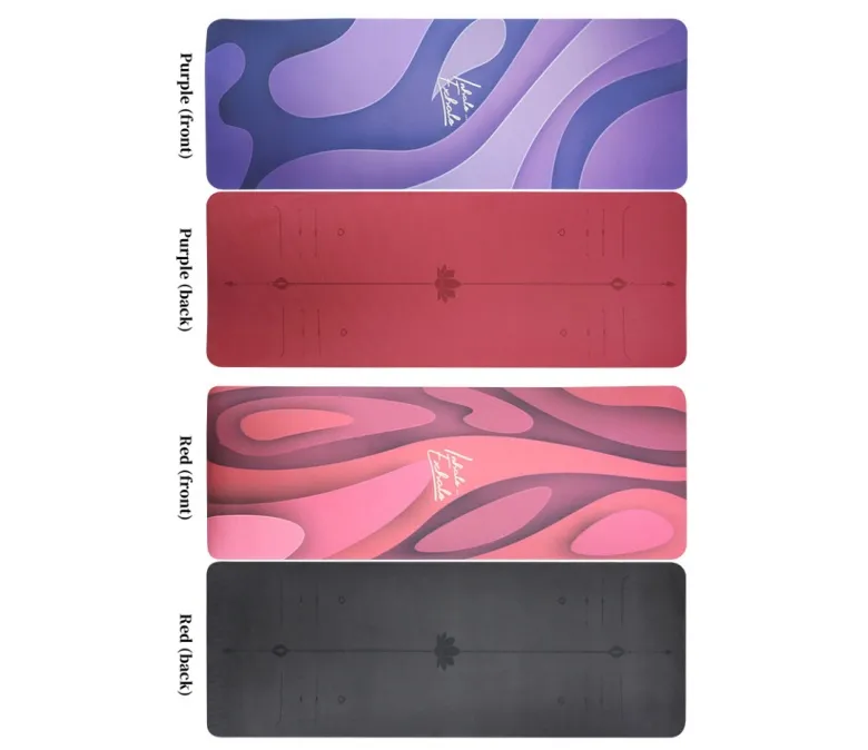 Двустранна постелка за йога с лазерен печат 6 мм