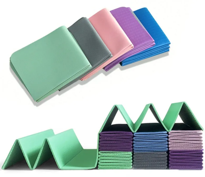 Сгъваема тънка постелка за йога TPE на едро за пътуване