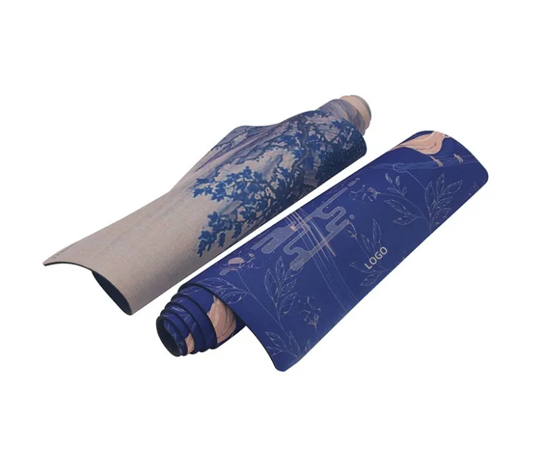 Постелка за йога упражнения от естествен каучук+лен